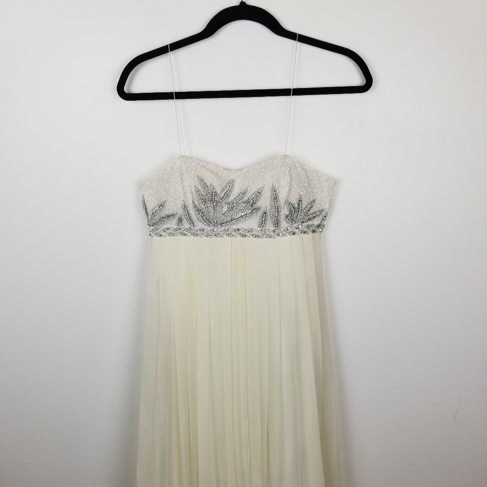 Aidan Mattox ivory beaded gown